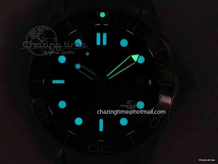 0123 Seamaster 300M 007 SS MK 1:1 Best Edition Black 007 Dial Ceramic Bezel On SS Bracelet A EasyCare 8178